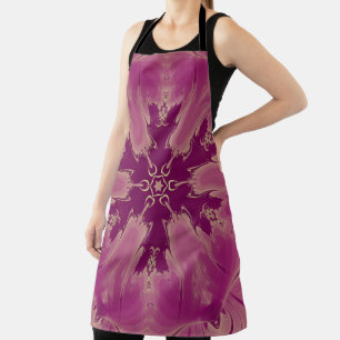 エキゾチックな華やかな花の紫のシェード エプロン