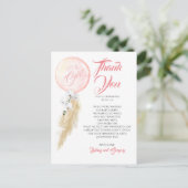 エキゾチックな葉のフローラ気球ガーランドありがとう ポストカード (スタンド正面)