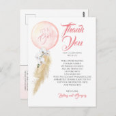 エキゾチックな葉のフローラ気球ガーランドありがとう ポストカード (正面/裏面)