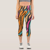 エキゾチックな虎の毛皮のパターン カプリレギンス (正面)