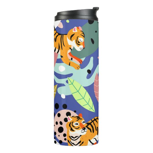 エキゾチックな虎:トレンディー幾何学模様。 タンブラー (回転左)