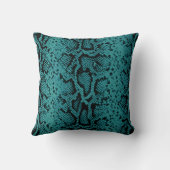 エキゾチックな蛇の型|ターコイズ クッション (裏面)