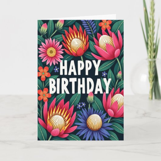 エキゾチックな誕生日の花カード カード (正面)