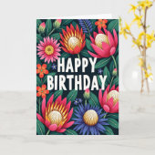 エキゾチックな誕生日の花カード カード (黄色い花)
