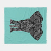 エキゾチックな象毛布 フリースブランケット (正面(横))