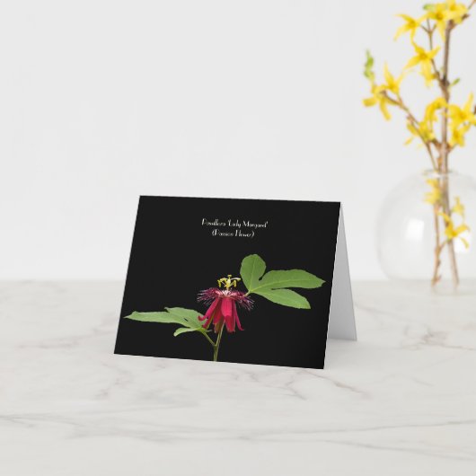 エキゾチックな赤い情熱 – 花の収集可能な挨拶 カード (黄色い花)