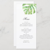 エキゾチックな離れグリーン。夏の熱帯結婚植物 メニュー (正面/裏面)