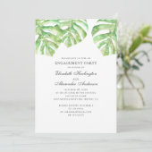 エキゾチックな離れグリーン。熱帯婚約パーティ 招待状 (スタンド正面)