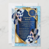 エキゾチックな青い色の羽を持つパロット カップルシャワー 招待状 (正面)