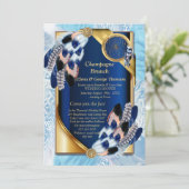 エキゾチックな青い色の羽を持つパロット カップルシャワー 招待状 (スタンド正面)