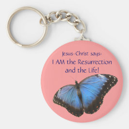 エキゾチックな青い蝶 キーホルダー