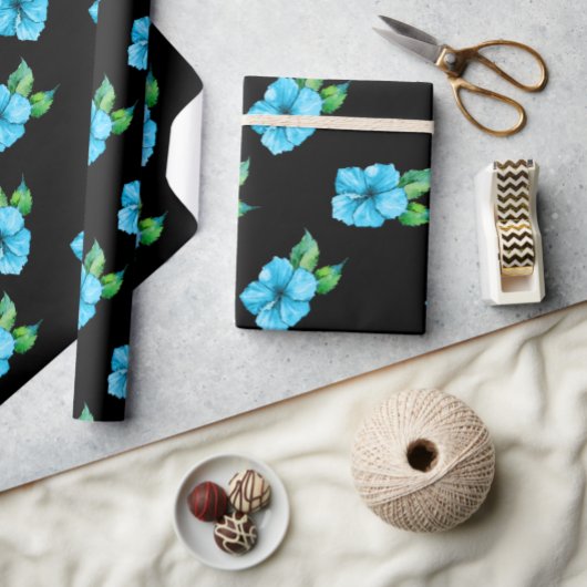 エキゾチックな青のヒバカス ラッピングペーパー