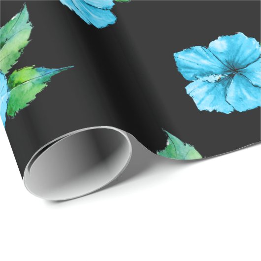 エキゾチックな青のヒバカス ラッピングペーパー (ロールコーナー)