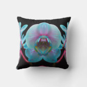 エキゾチックな青の蘭の反射 クッション (裏面)