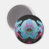 エキゾチックな青の蘭の反射 マグネット (正面/裏面)