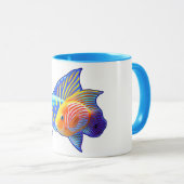 エキゾチックな魚の友達が一緒に泳ぐ マグカップ (正面右)