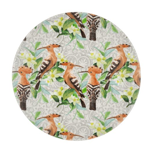 エキゾチックな鳥のオンレース カッティングボード (正面)