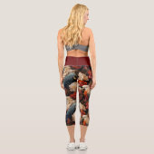 エキゾチックな鳥のヴィンテージオウムのジャングルヨガ カプリレギンス (裏面)