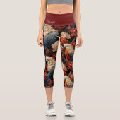 エキゾチックな鳥のヴィンテージオウムのジャングルヨガ カプリレギンス (正面)