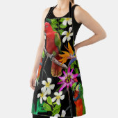 エキゾチックな鳥の美しい花模様 エプロン (インサイチュ)