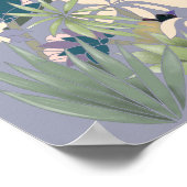 エキゾチックな鳥の花抽象芸術ガーデンアート ポスター (角)