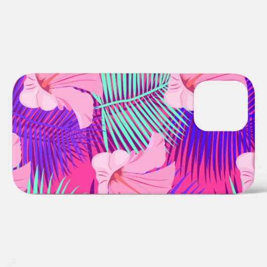 エキゾチックな鳥を使った熱帯的でエキゾチックなシームレスなパターン Case-Mate iPhoneケース (裏面 (横))