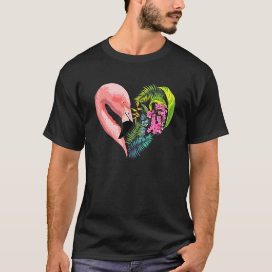 エキゾチックな鳥獣の動物園キーパーフラミンゴ Tシャツ (正面)