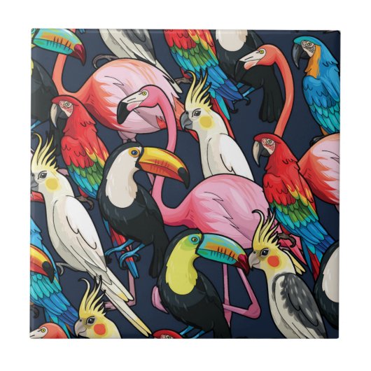 エキゾチックな鳥 タイル (正面)