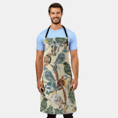 エキゾチックな鳥：熱帯シームレスプリント。 エプロン (着用した状態)