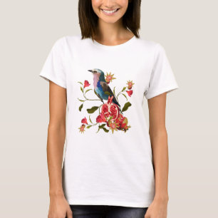 エキゾチックな鳥、花、ザクロ。 Tシャツ