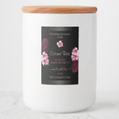 エキゾチックな黒い製品ラベルピンクのハワイの花 フードラベル (正面)