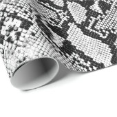 エキゾチックな黒と白のPython Snakeskin ラッピングペーパー (ロールコーナー)