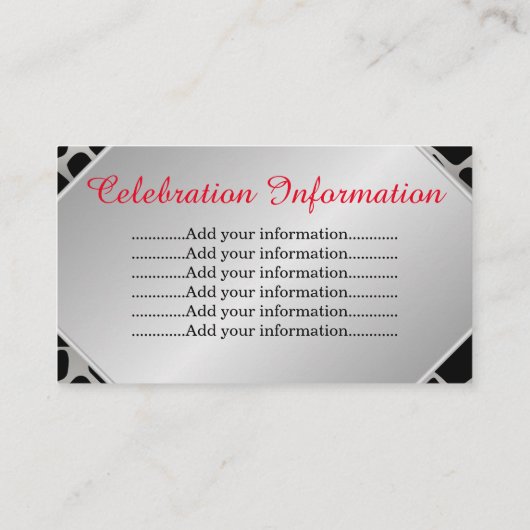 エキゾチックな25周年記念日 エンクロージャーカード (裏面)