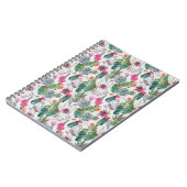 エキゾチックなBohoの水彩画のサボテン及び水気が多いパターン ノートブック (左側)