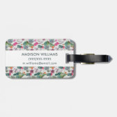 エキゾチックなBohoの水彩画のサボテン及び水気が多いパターン ラゲッジタグ (裏面横)