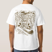 エキゾチックなTikiの島のポッドキャストの女性のTシャツ Tシャツ (裏面)