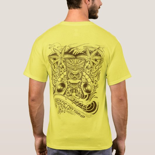 エキゾチックなTikiの島のポッドキャストメンズTシャツ Tシャツ (裏面)
