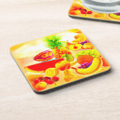 エキゾチックのトロピカル絵画フルーツの。買今 コースター (左側)