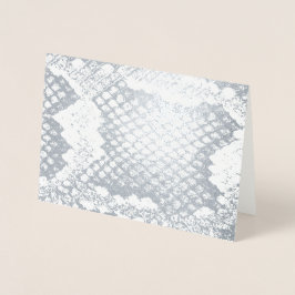 エキゾチックはっきりしたスネークスキンテクスチャパターンシルバー 箔カード