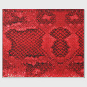 エキゾチックはっきりしたスネークスキンプリントテクスチャパターンレッド ラッピングペーパー (フラット)