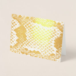 エキゾチックはっきりしたスネークスキンプリントテクスチャパターン金ゴールド 箔カード
