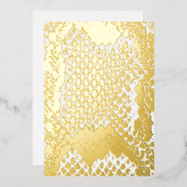 エキゾチックはっきりしたスネークスキンプリントテクスチャパターン金ゴールド 箔シーズンカード