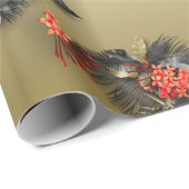 エキゾチックはっきりした金ゴールド熱帯島の葉 ラッピングペーパー (ロールコーナー)