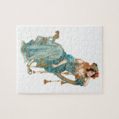 エキゾチックアールヌーボー美しいインティール(緑がかった色)ローブ ジグソーパズル (横)