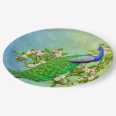 エキゾチックインディアンブルーピーコック紙プレート ペーパープレート (アングル)