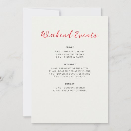 エキゾチックウッドワイルドフラワーリースバチェロレッテ 招待状 (裏面)