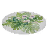 エキゾチックエレガントなカラフラワーと熱帯葉の カッティングボード (角)