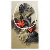 エキゾチックエレガントな休日のトロピカルリーフ スモールペーパーバッグ (裏面)