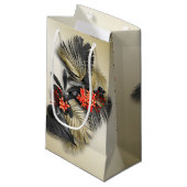 エキゾチックエレガントな休日のトロピカルリーフ スモールペーパーバッグ (正面アングル)