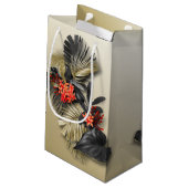 エキゾチックエレガントな休日のトロピカルリーフ スモールペーパーバッグ (裏面アングル)